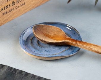 Ceramic Spoon Rest | Stoneware Stovetop Spoon Holder
