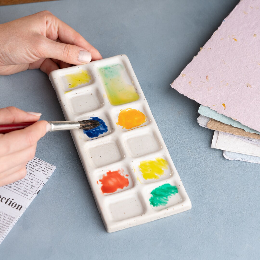 Ceramic Paint Palette Watercolor Palette Gift for Artists Handmade