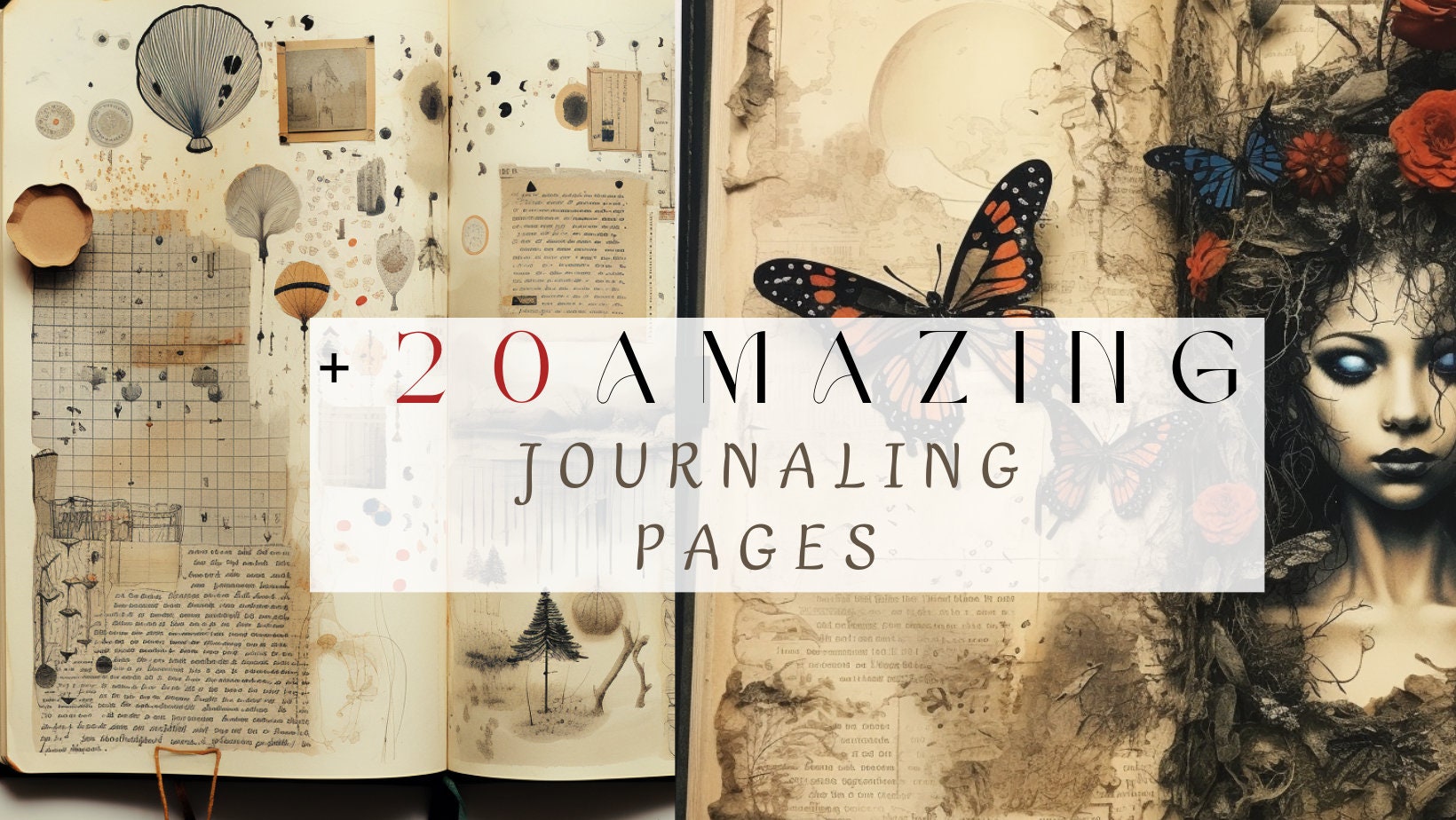 Manifestation Diary, Vintage Journal, Mixed Media, Fantasy Junk Journal Kit, Scrapbooking ...