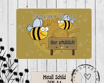 Metallschild Bienen