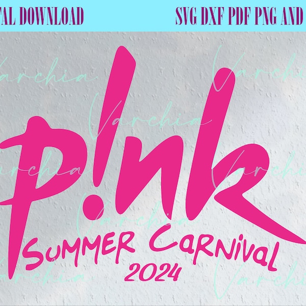 P!nk zomercarnaval 2024 SVG, roze zanger 2024 World Tour SVG, Surprise Pink Tour, Instant Download-bestanden