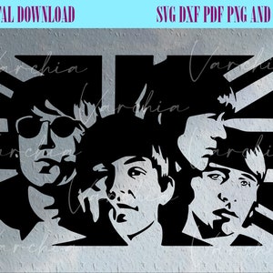The Beatles svg, Flag svg, Music, Retro, 70s, 80s, Road Silhouette, T-shirt, Svg, Cricut, Silhouette Cut File