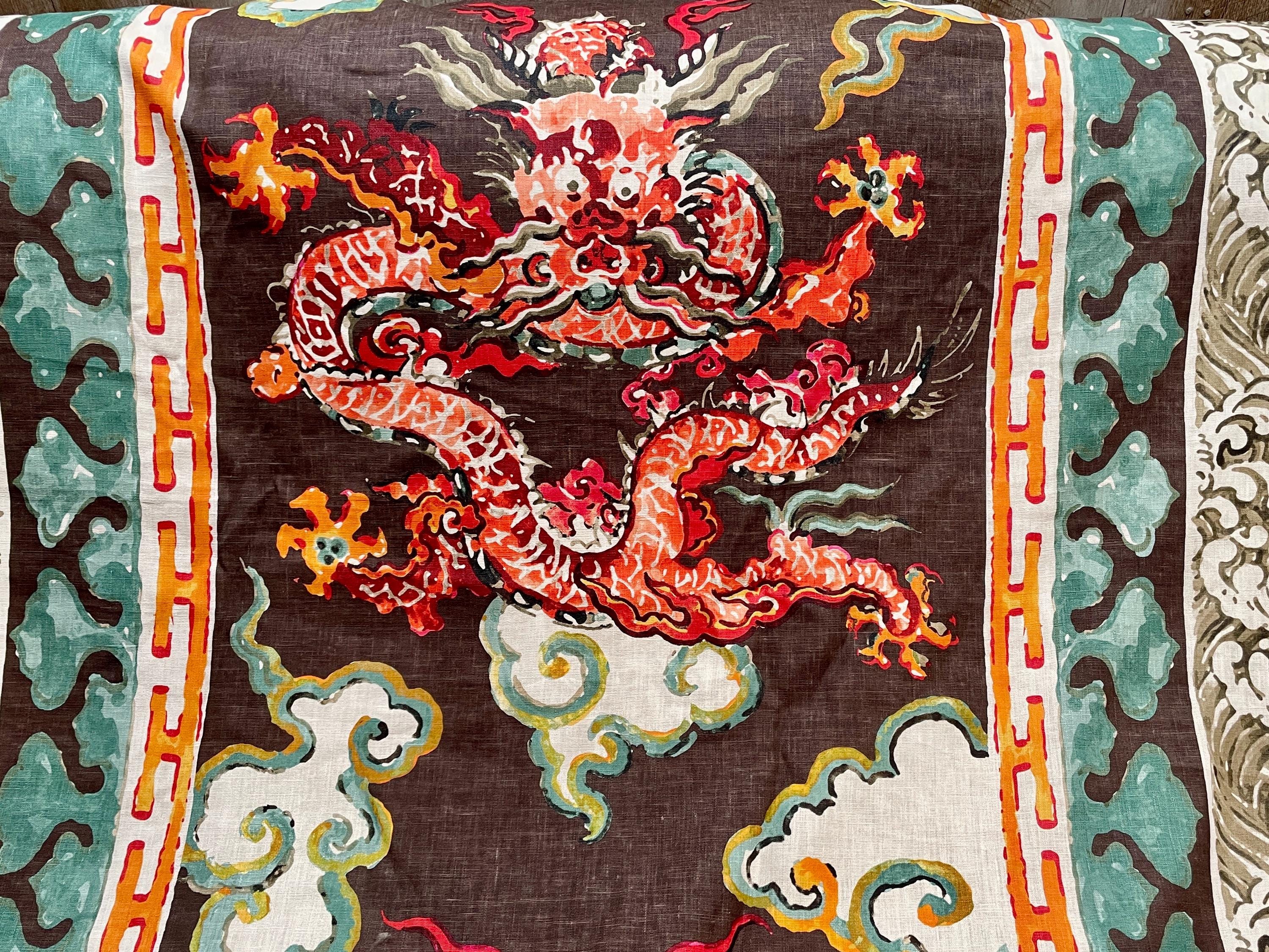 Jim Thompson Enter the Dragon Chinese Spice Fabric - Etsy Jim Thompson Enter the Dragon Chinese Spice Fabric - Etsy