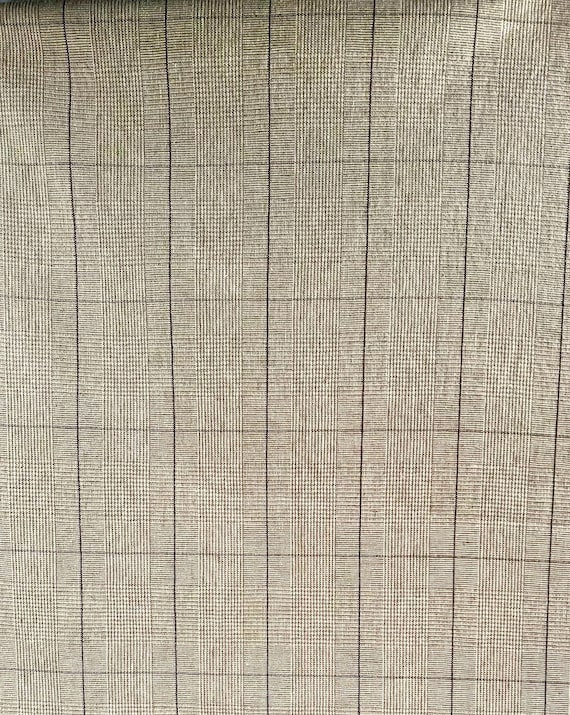 De La Cuona Prince of Wales tan plaid fabric remnant 1.6 YDS