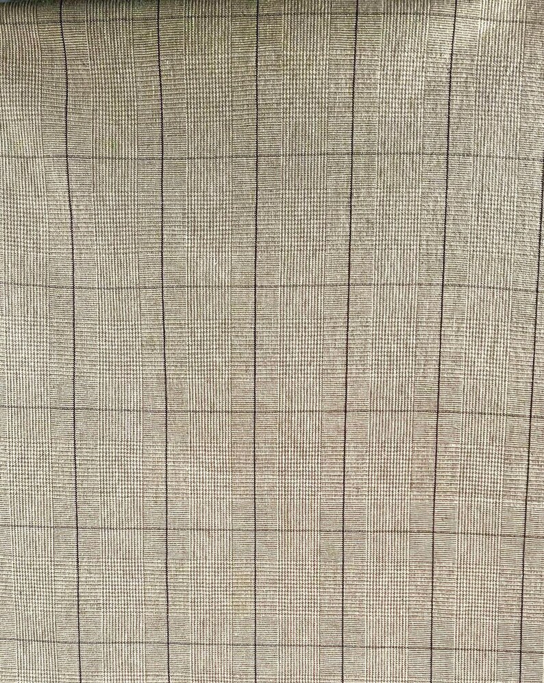 De La Cuona Prince of Wales tan plaid fabric remnant 1.6 YDS Bild 1