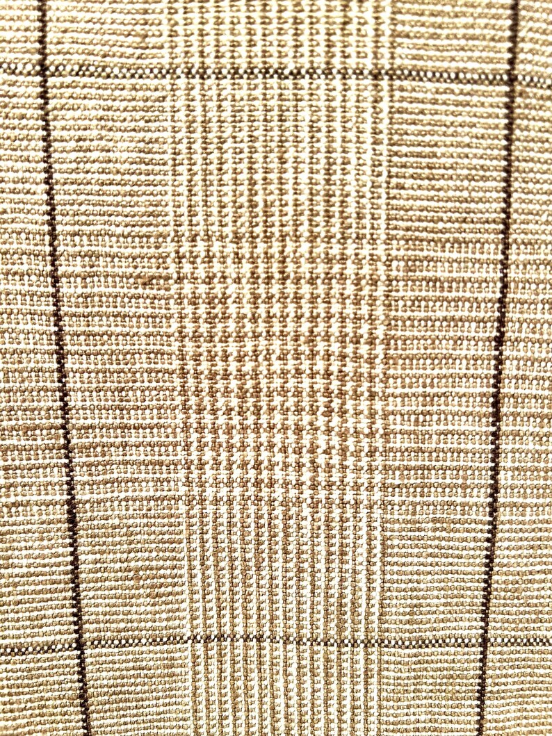 De La Cuona Prince of Wales tan plaid fabric remnant 1.6 YDS Bild 4