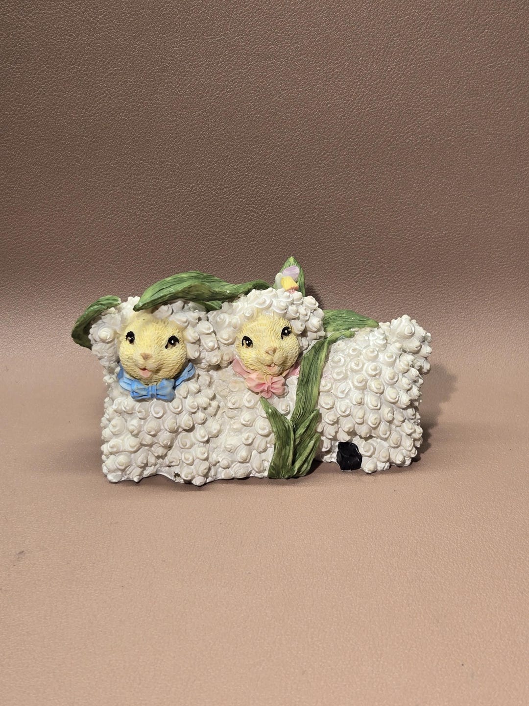 Adorable Ceramic Smiling Sheep in the Grass Figurine With Bows Easter ...