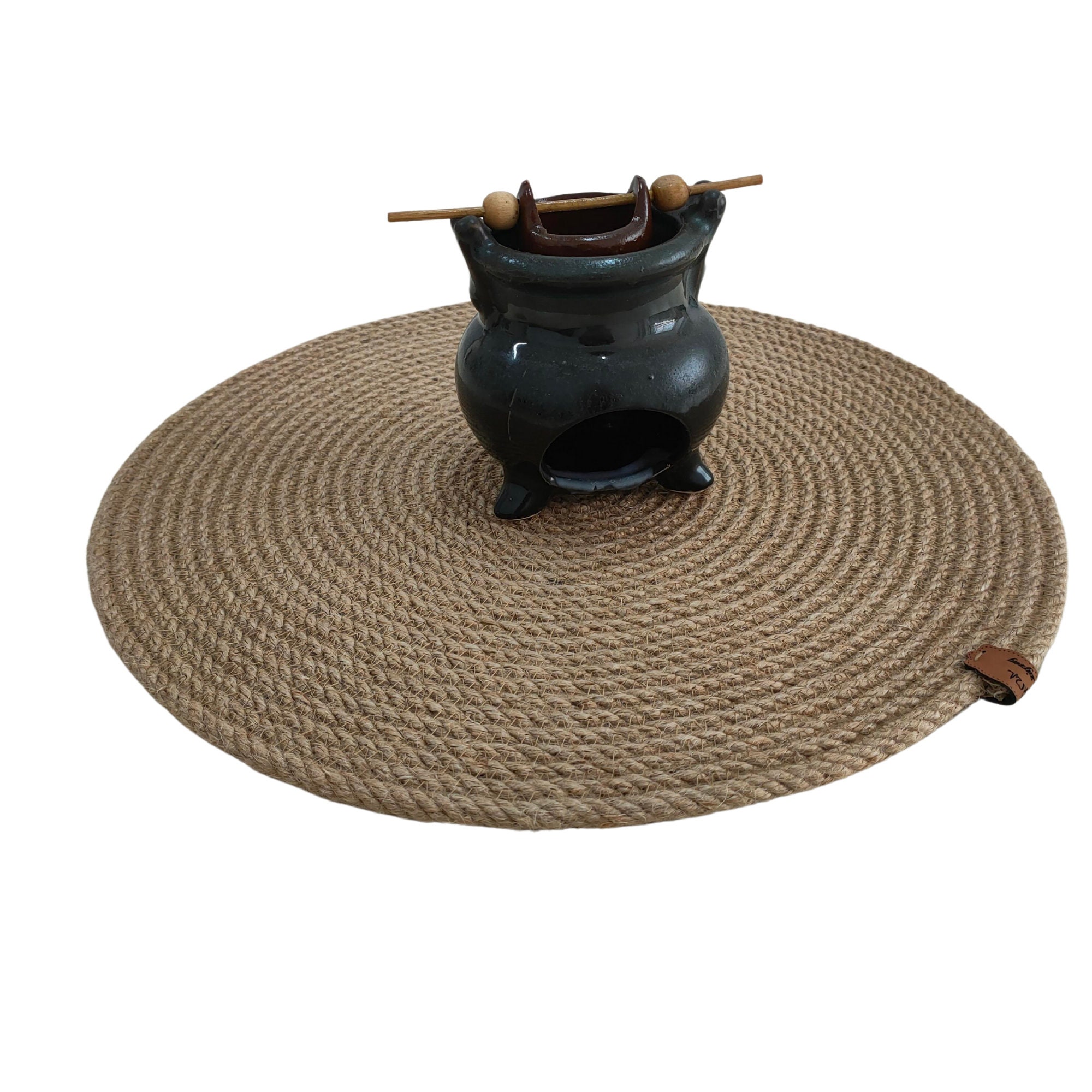 Jute Round Placemats Set, Placemats Set of 2, 4, 6, Natural Placemats