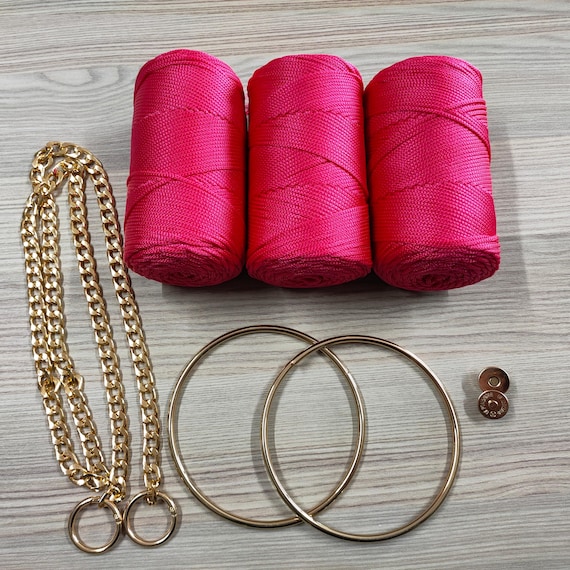 Rose Crochet Bag DIY Kit – 3mm Polyester Makrame Cord