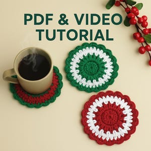 Quick and Easy Coaster Crochet Pattern for Beginners (PDF Download + Video Tutorial)