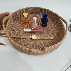 Keukentafeldecor, bohodecor, mand zeegras, geweven dienblad, opbergmand met handgrepen, buitenblad, opvangbak, kerstcadeau