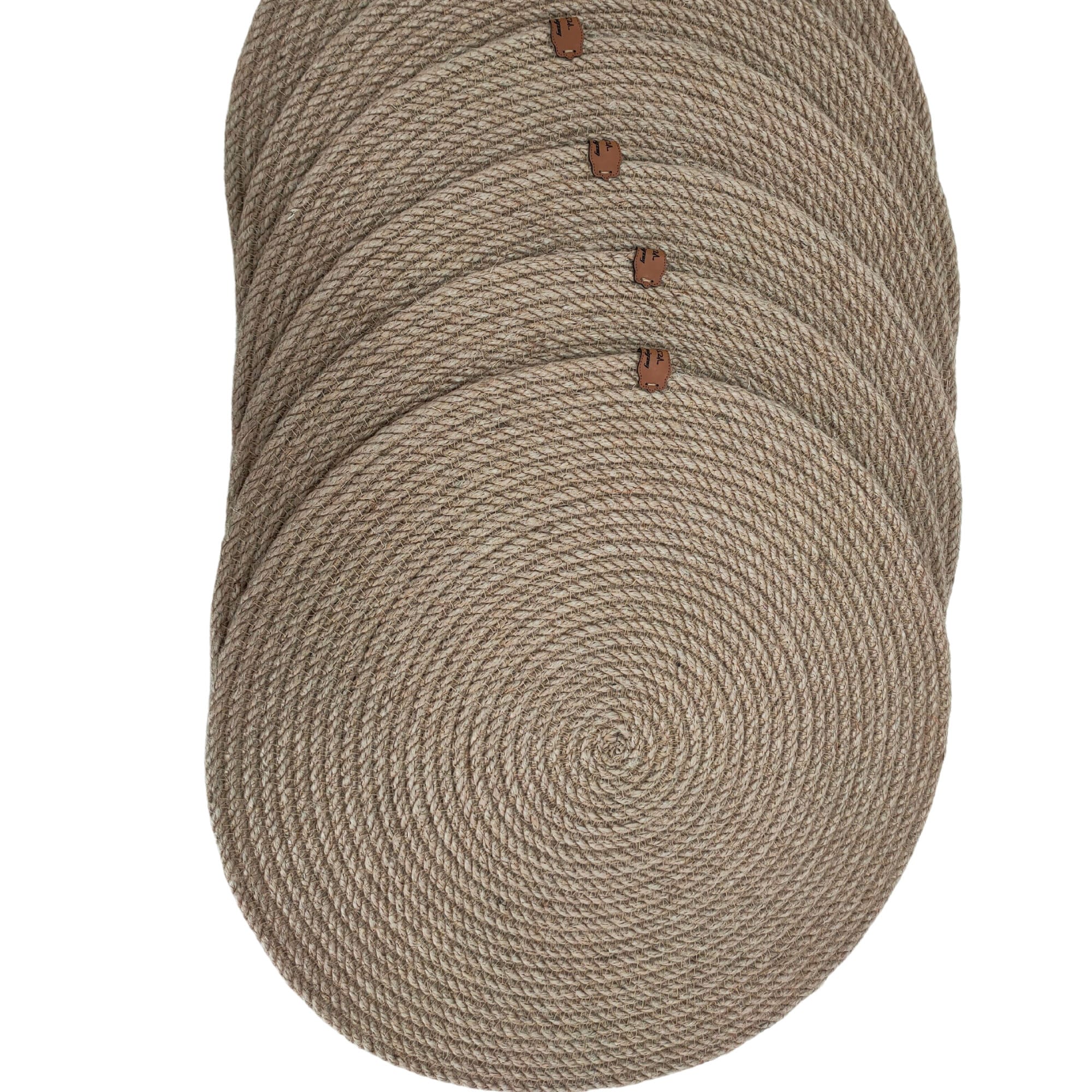 Jute Round Placemats Set, Placemats Set of 2, 4, 6, Natural Placemats