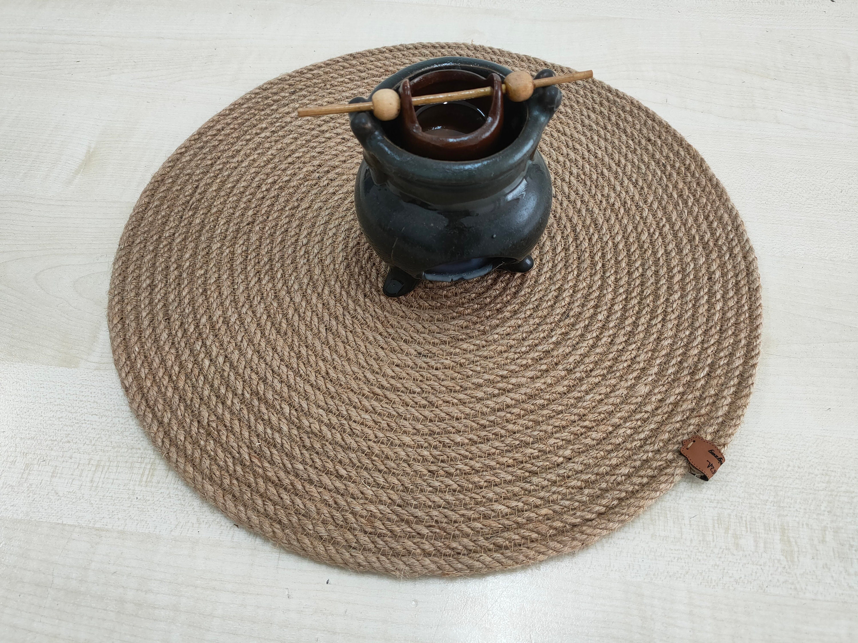 Jute Round Placemats Set, Placemats Set of 2, 4, 6, Natural Placemats