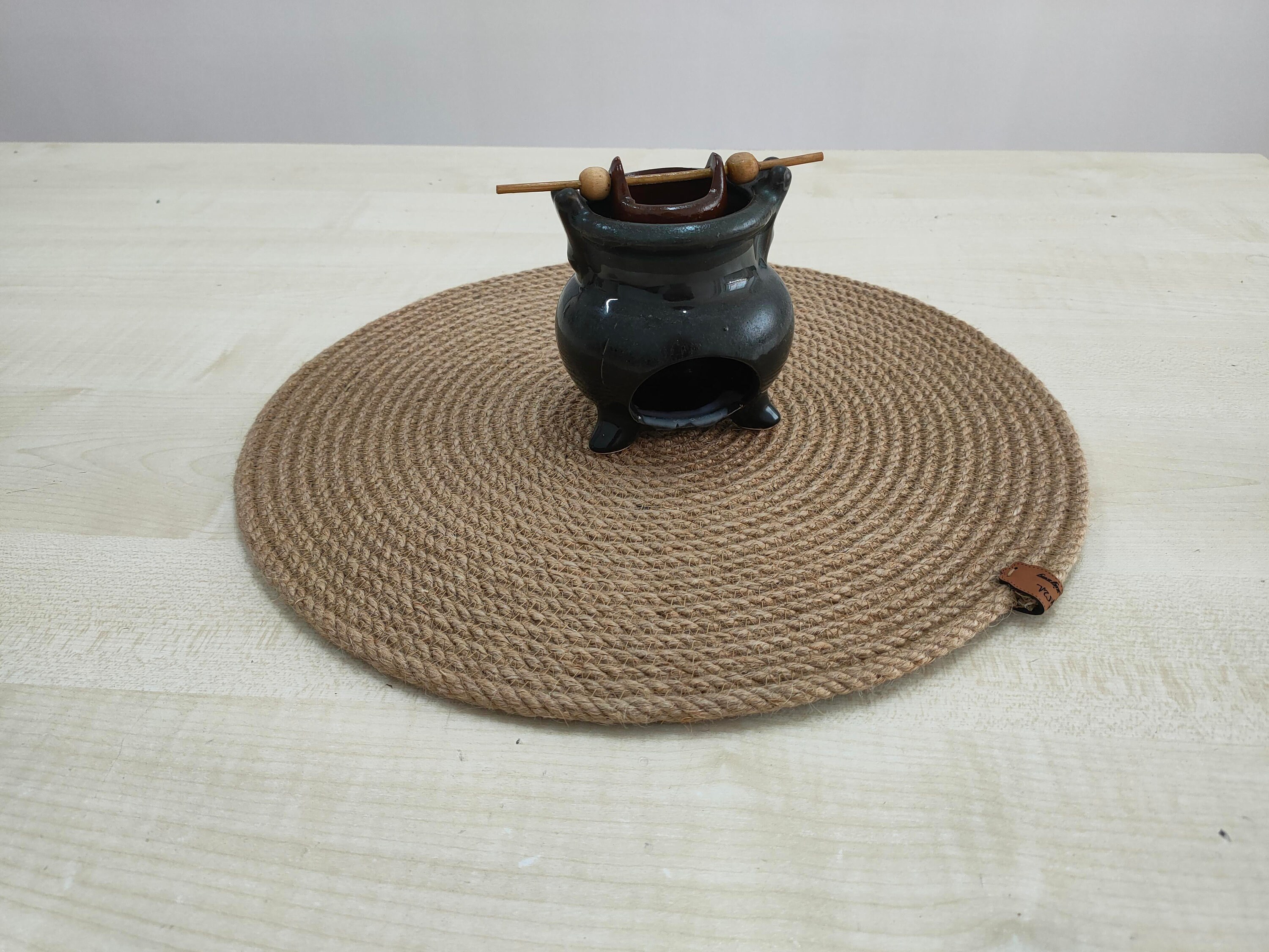 Jute Round Placemats Set, Placemats Set of 2, 4, 6, Natural Placemats