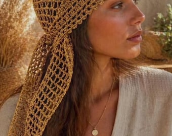 Crochet Bandana Pattern PDF, DIY Summer Bohemian Hair Accessory.