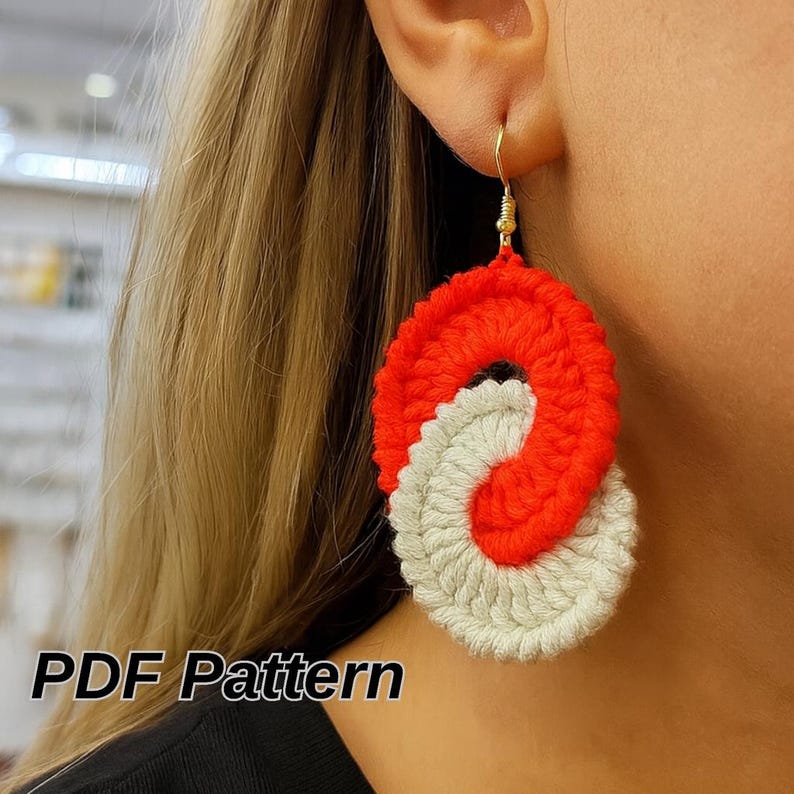 DIY Crochet Earrings Pattern: Beginner-Friendly Jewelry (PDF Pattern), Valentine's Day gift image 1