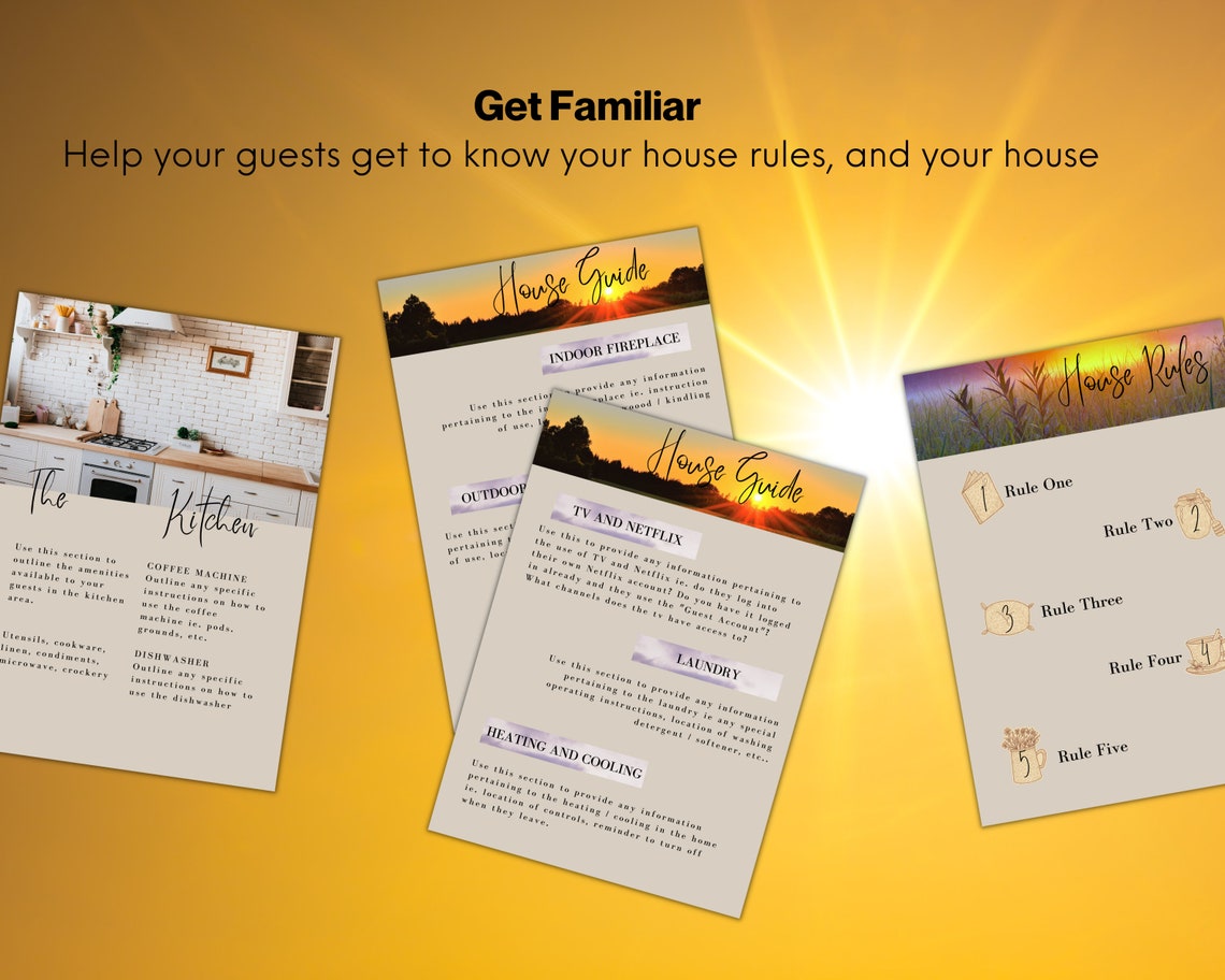 Airbnb Welcome Book Template Cottage, Canva Template, Vacation Rental ...