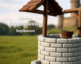 Water fountain, draw well, plant container, plant pot, planter, wishing well, for indoor and outdoor use. An eye-catcher, also a great gift idea.