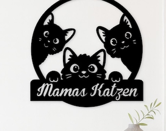 Custom Cat Sign with Name | Funny Cat Door Sign | Birthday Cat Decoration | Personalized Gift for Cat Lovers - NA2