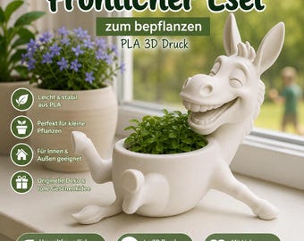Donkey Cheerful Funny Flower Pot Planter Donkey Potted Plants Gift Garden Lovers Houseplants Decoration Apartment Christmas ES02