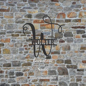 Nombre Monograma Placa de identificación personalizada Letra Número de casa Número de casa con nombre Resistente a la intemperie Moderno Atemporal NUEVO Letrero de puerta con número de casa