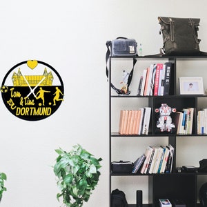 Vinyl - Dortmund - Wall Clock Table Clock Football Fan Article Club Love Gift Football Fan in the Club Colors 2-Color