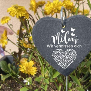 Katze - Gedenktafel  Graviert Haustier Schiefer Grabstein Grabplatte Schiefertafel personalisiert Grabstein Versch. Motive - A29
