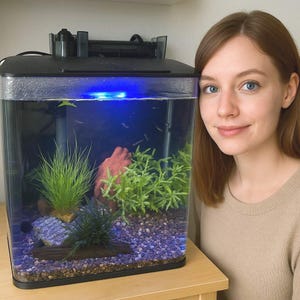 Dennerle Fluval Light Attachment - Nano Aquarium Lid Fluval Nano LED Marine or Plants - 10 20 30 Liter Cube Cover & Side Rail