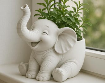 Baby Elefant Fröhlich Lustig Blumentopf Pflanztopf Elephant Topfpflanzen Geschenk Gartenliebhaber Zimmerpflanzen Dekoration Weihnachten BB4