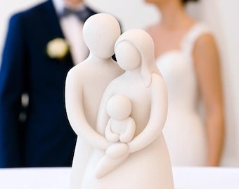Abstract Couple Parents Love Statue - Modern Art - Sculpture & PLA 3D Figure | Elegant Desk | Living Room Office Decoration Embrace