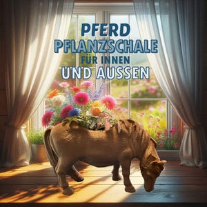 Pferd Pony Pflanzer für Innen und Außen Blumentopf Kreative Garten Sukkulenten Topf Skulptur Statue Figuren Flowerpot Balkon Ornament Dekor