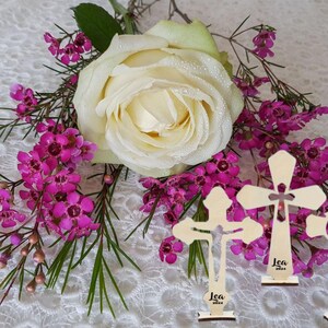 Cross Baptism Birth Communion in Dark or Light Wood Personalized with Name and Date BAPTISM CROSS Boys - Girls Communion Confirmation