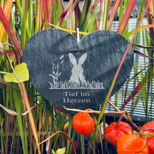 Gedenktafel Hase Hund Katze Haustier Schiefer Grabstein Grabplatte Trauerplatte Schiefertafel Personalisiert Grabstein Verschieden Größen