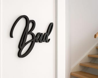 Bathroom door sign | Bathroom lettering – Modern wall decoration & door decoration for the bathroom – High-quality 3D printing | Guest toilet, stylish door decoration