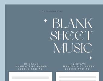 4 Files. Printable Sheet Music for Letter/A4. Piano Staff Paper. Blank Music Paper. Blank Sheet Music Printable.