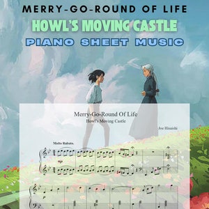 Printable: Merry Go Round of Life Advanced Piano Sheet Music Score, A4 and letter size files
