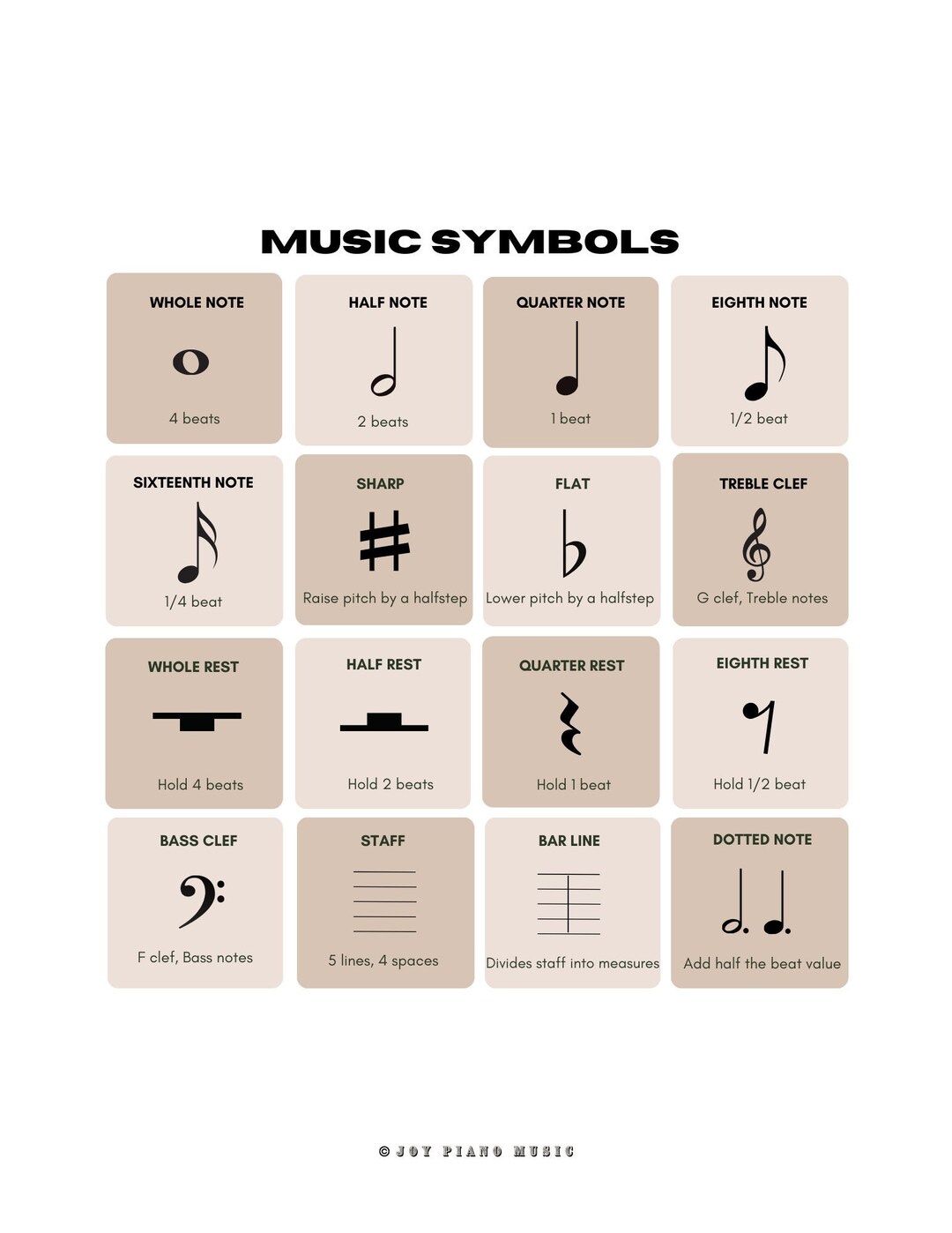Music Theory Chart Symbols Chords And Dynamics printable Etsy 