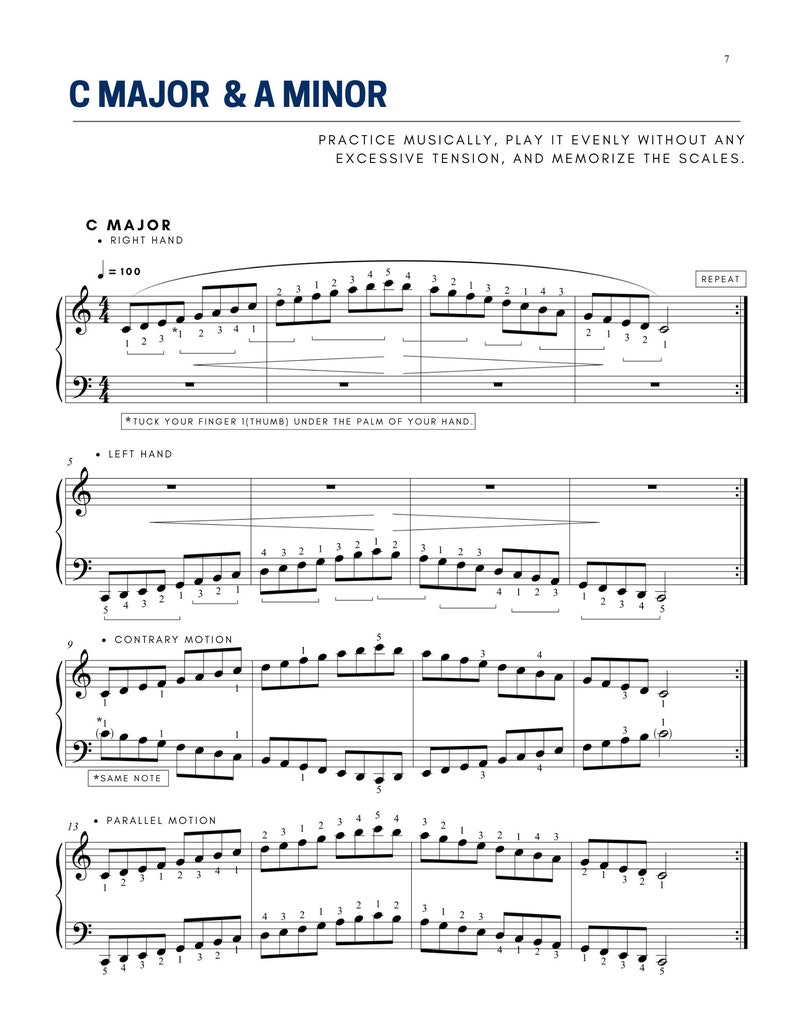 Complete Piano Scales printable Download - Etsy