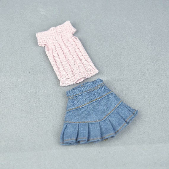 Full Outfits - 12'' Doll Sweater&Denim Skirt/Shorts/Jeans - Handmade Doll Clothes - 11-13'' BJD Doll Pants - Blythe Doll Outfit