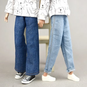 Full Outfits - 12'' Doll T-shirt & Jeans - Handmade Doll Clothes - 11-13'' BJD Doll Pants