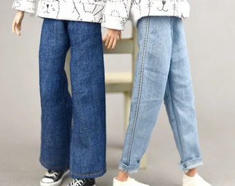 Full Outfits - 12'' Doll T-shirt & Jeans - Handmade Doll Clothes - 11-13'' BJD Doll Pants