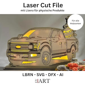 Laser Cut File / Pick Up / Christmas / Christmas / Laser file / Lamp / Ford / Gift