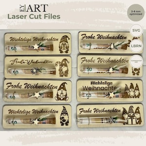 Laser Cut File Wunscherfüller Wichtel, Laserdatei Weihnachten, Geldgeschenk SVG, Weihnachtswichtel