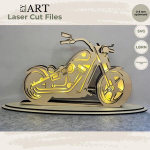 Laserskuren fil chopperlampa presentlagerdesign motorcykel motorcykel