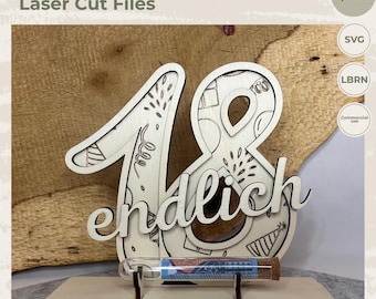 Laser Cut File Finally 18 Wish Fulfiller Money Gift Birthday in 3 and 4 mm Wood Set