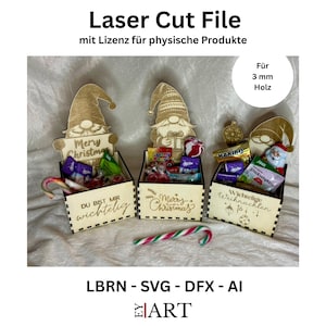 Laser Cut Datei Wichtel Geschenkbox Weihnachten – Süßigkeiten Box aus Holz – kleine Weihnachtsgeschenk Verpackung – Vorlage für 3 mm Holz