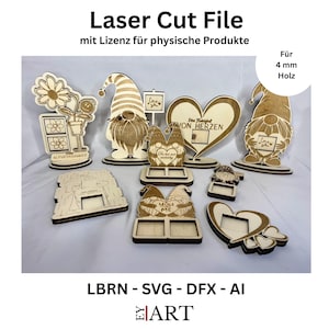 Lasergesneden verpakkingsset voor chocoladekoekjes XXL Rocher Kiss cadeau klein cadeau 4 mm hout