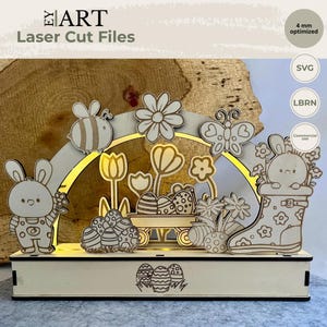 Laser Cut File Lichterbogen Schwibbogen klein 28cm lang 4mm Holz für Ostern oder Frühling Easter Arch of Lights