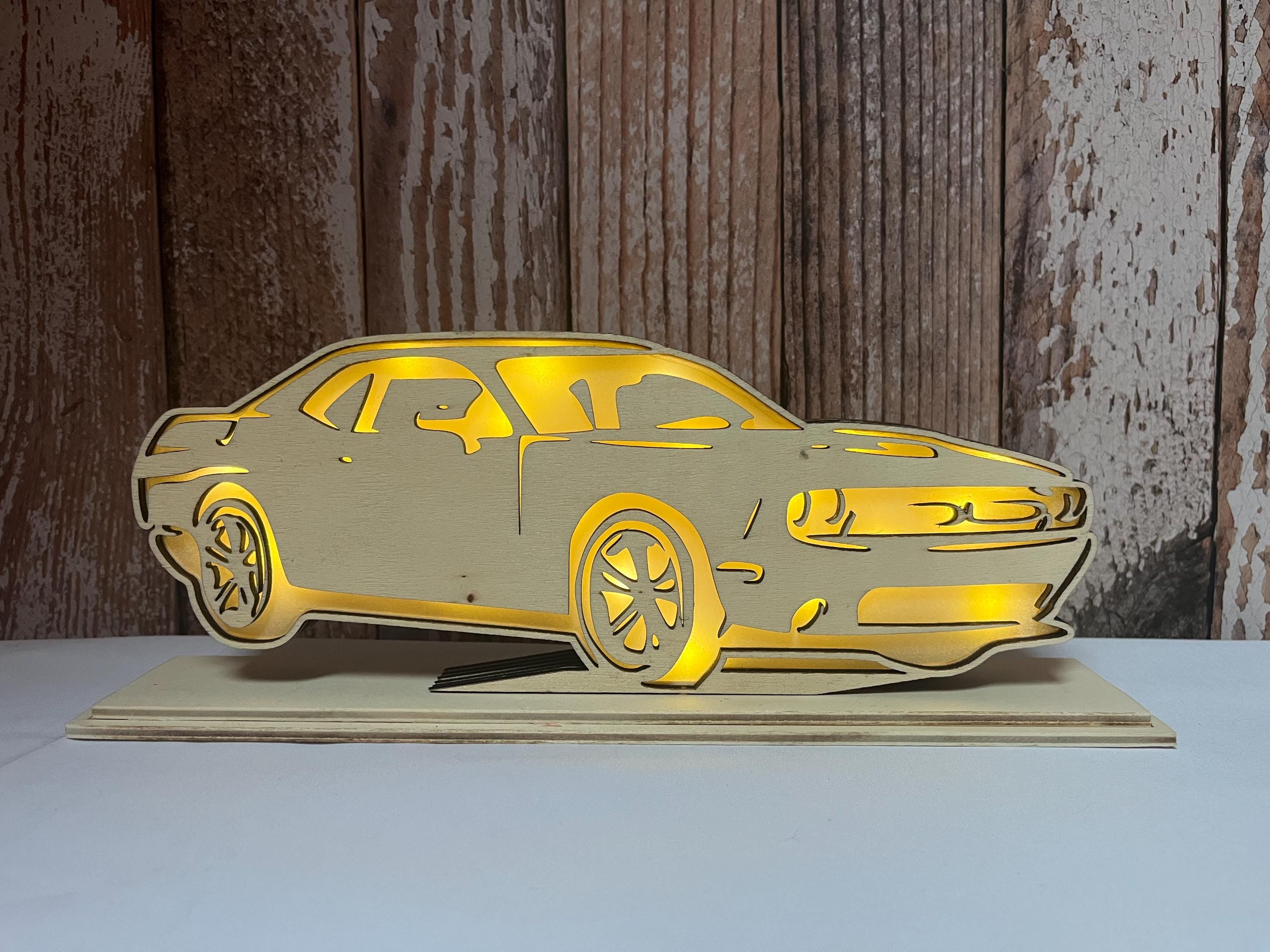 Muscle Cars Led Muscle Car LED Lamp Laser Cut File SVG, Classic American Car Light ...