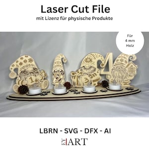 Laser Cut File Adventskerzen 4er 4mm